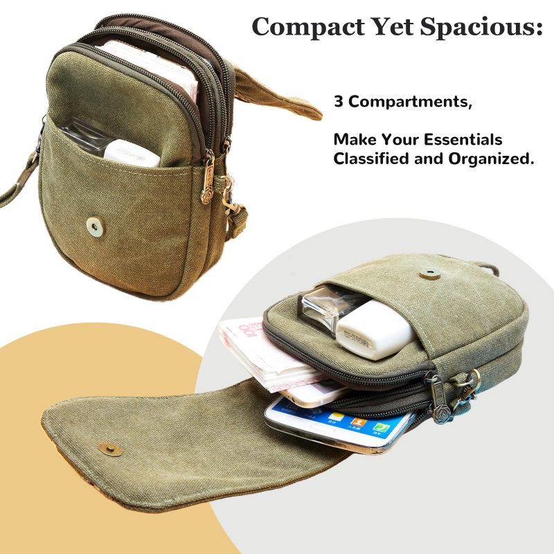 Goodhan Embroidery Canvas Crossbody Bag Cell phone Pouch Coin Purse for Women - Image 4